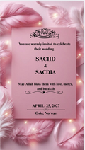 Pink Muslim Wedding Invitation | Editable Islamic Nikah Invite