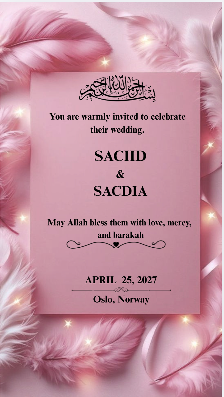 Pink Muslim Wedding Invitation | Editable Islamic Nikah Invite